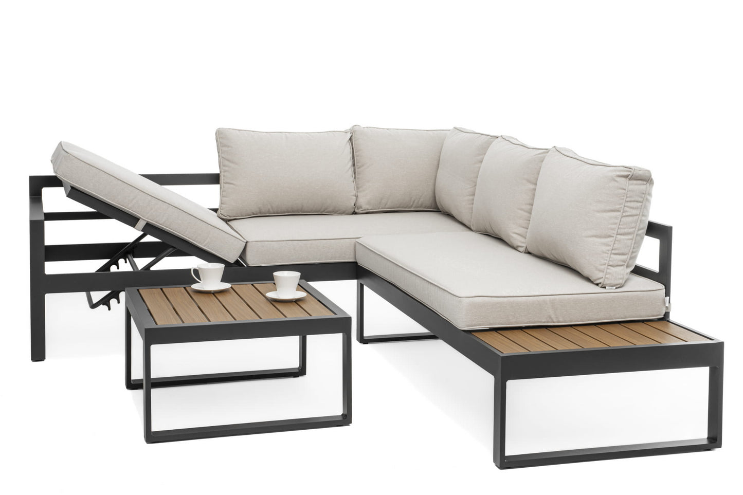 Gartenmöbel-Set Nicea graphit-beige - rechte Variante