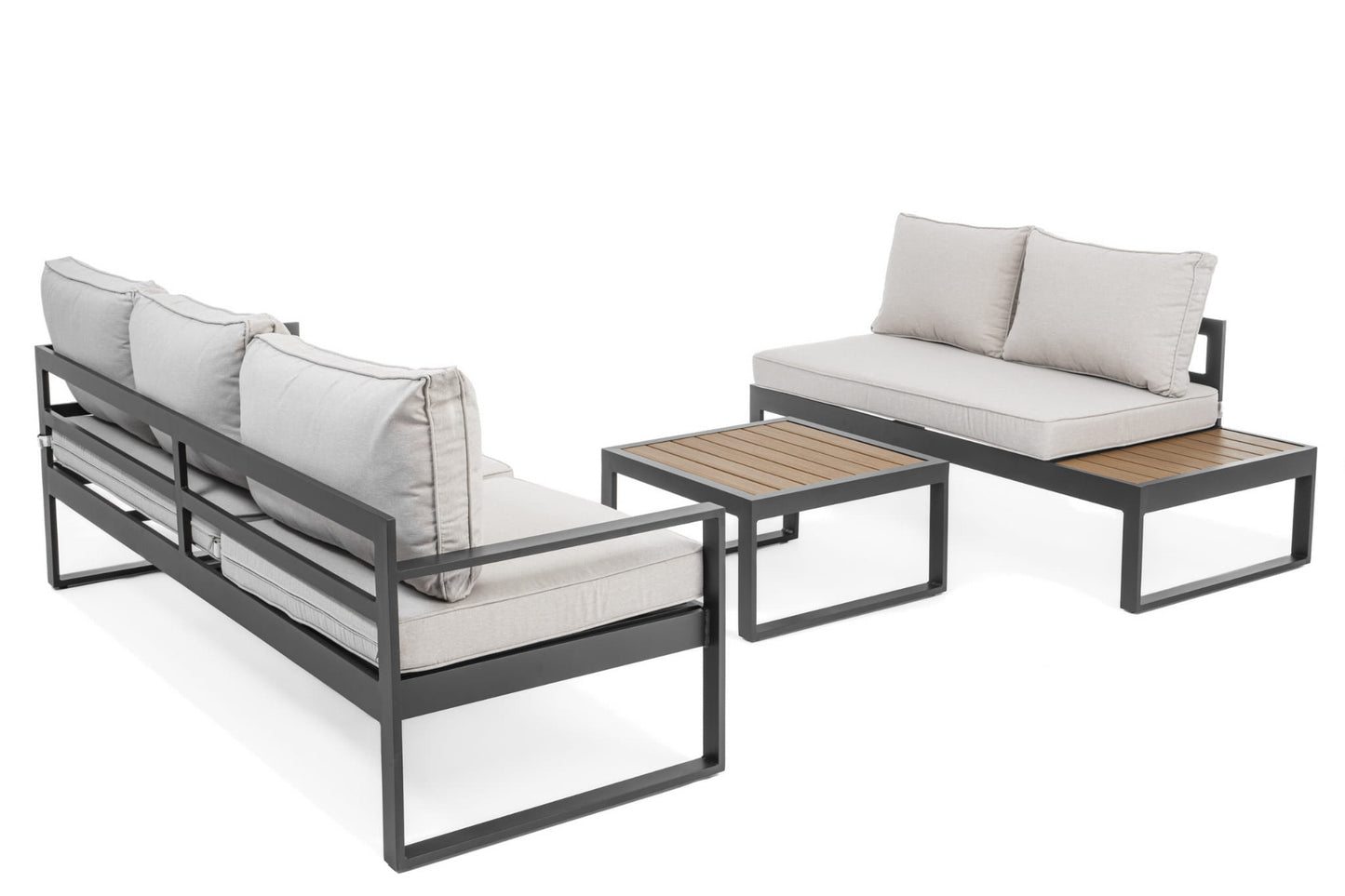 Gartenmöbel-Set Nicea graphit-beige - rechte Variante
