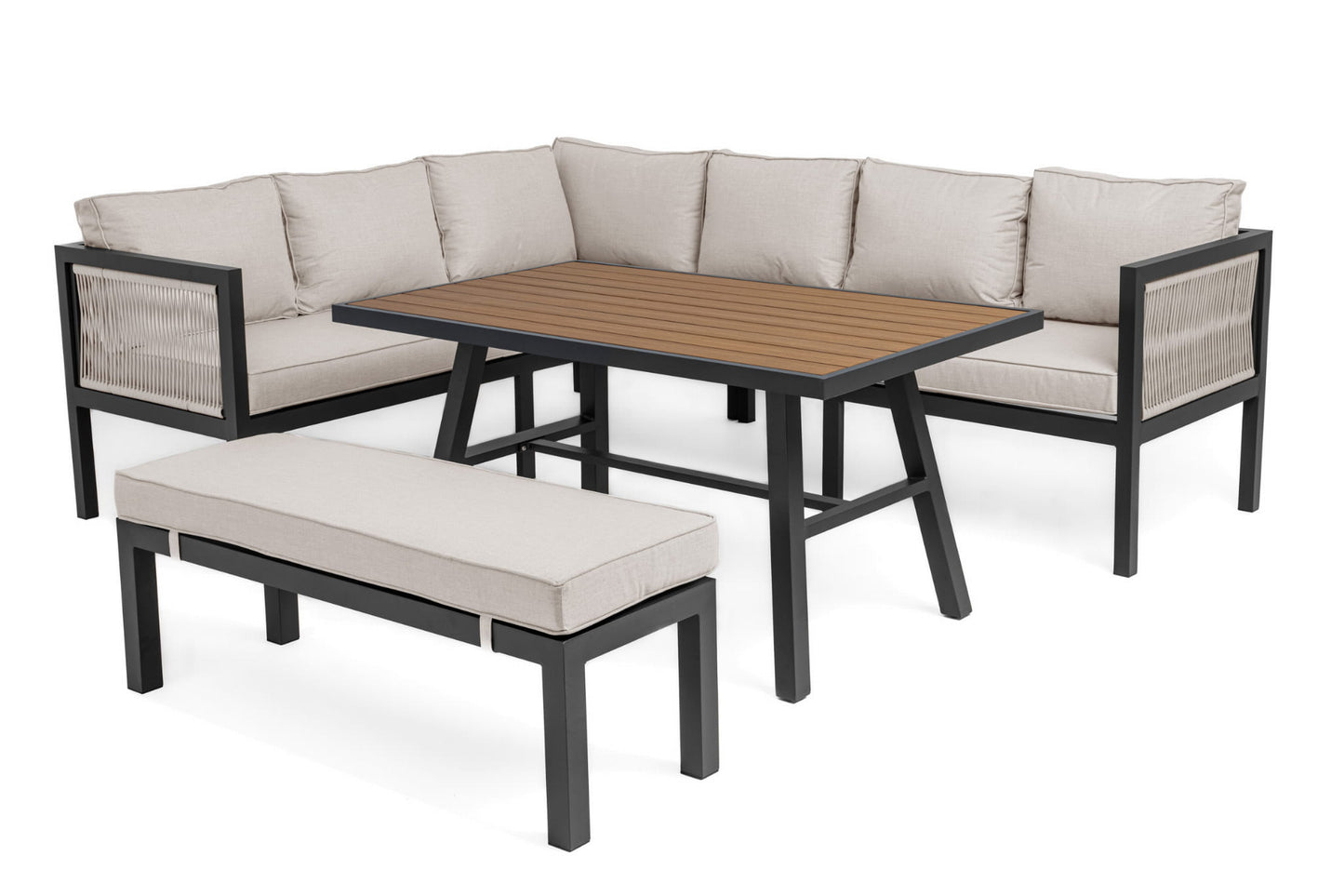 Gartenmöbel-Set Portofino graphit-beige - rechte Variante