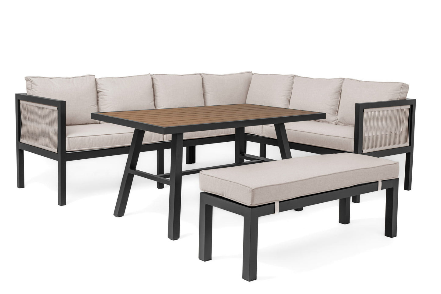 Gartenmöbel-Set Portofino graphit-beige - linke Variante