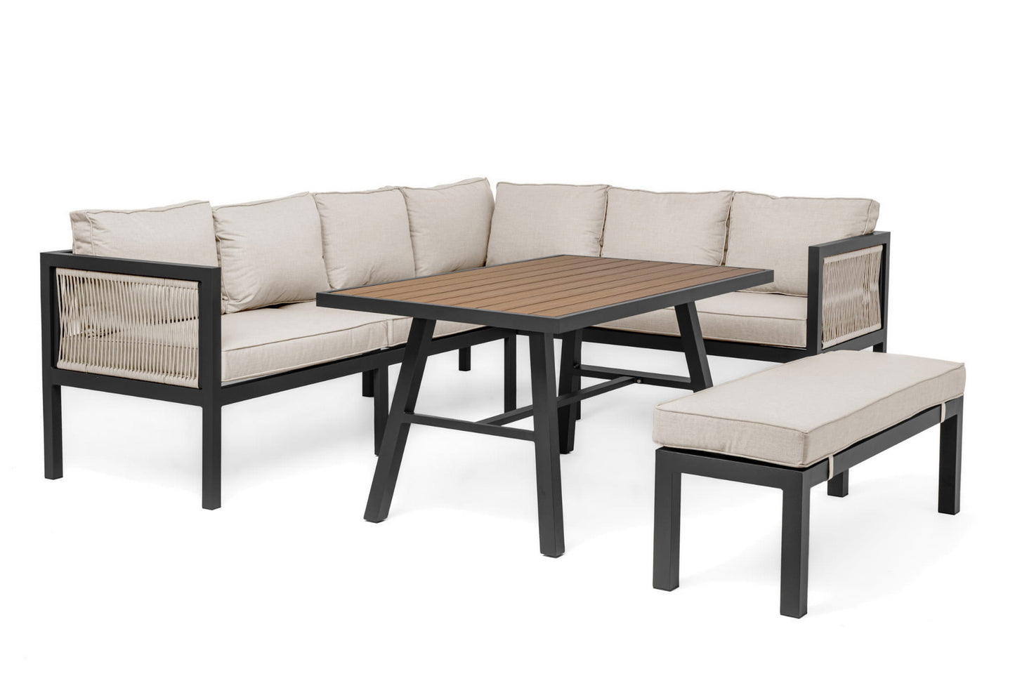 Gartenmöbel-Set Portofino graphit-beige - linke Variante
