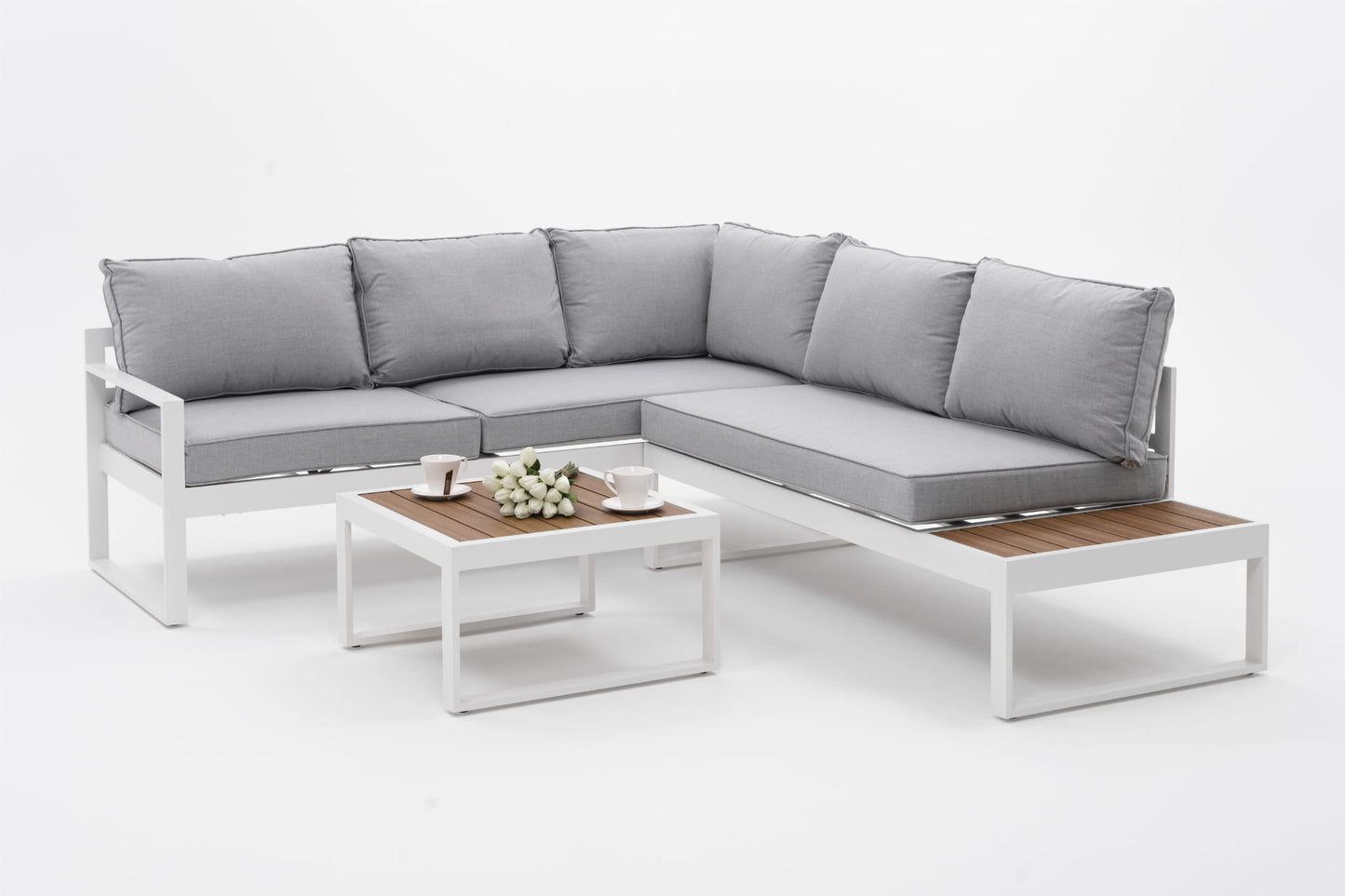 Gartenmöbel-Set Nicea weiß – rechte Variante