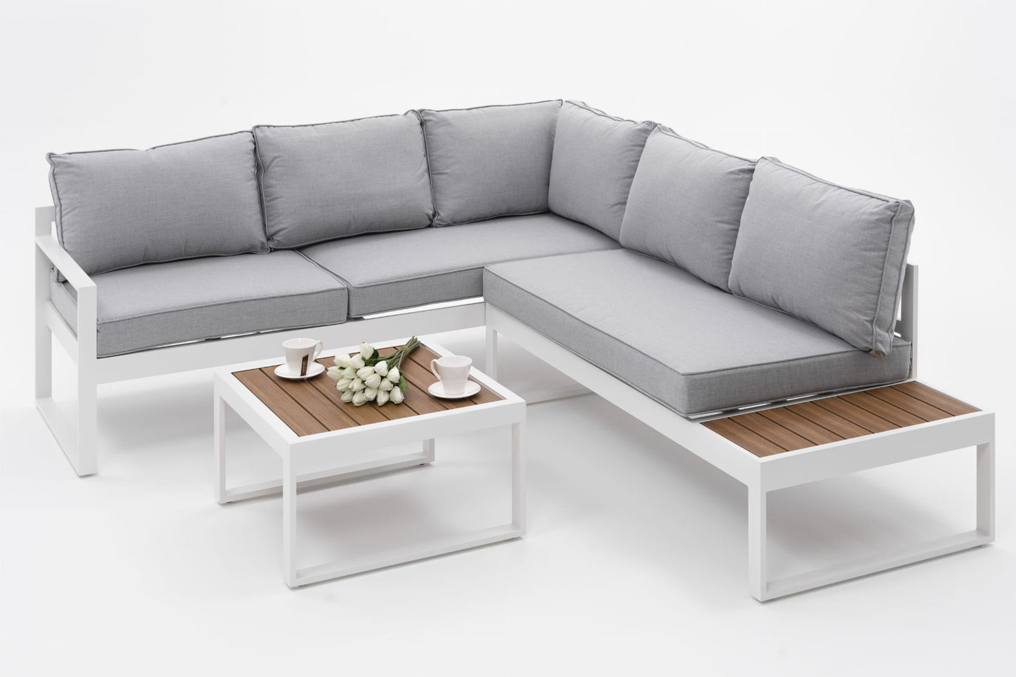 Gartenmöbel-Set Nicea weiß – rechte Variante