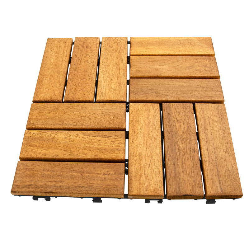 Akazien-Terrassenfliese „Mosaik” 30×30×2,4 cm mit CLICK-System