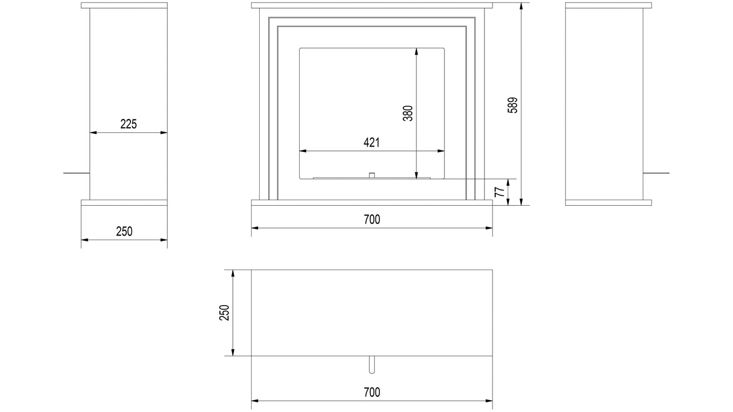 Portal Bioethanolkamin June TÜV Weiß