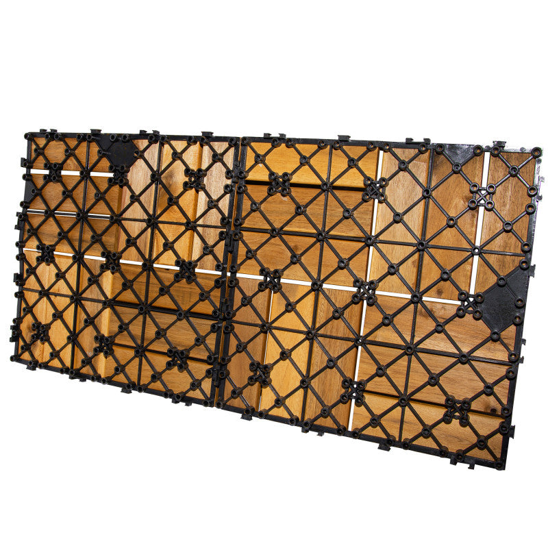 Akazien-Terrassenfliese „Mosaik” 30×30×2,4 cm mit CLICK-System
