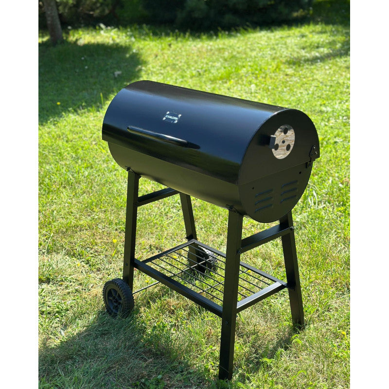 Holzkohle-Grill „Halbtonne“ mit Grillrost 59,5 × 29 cm