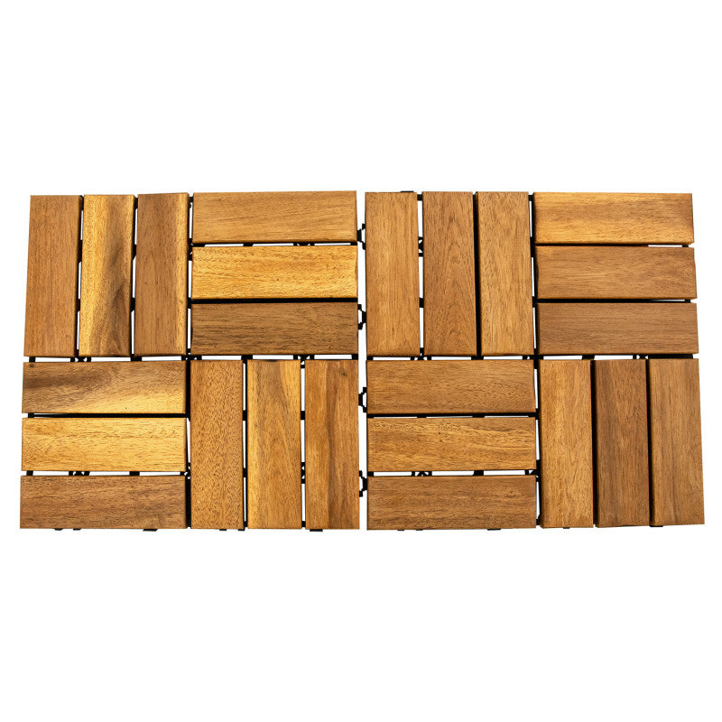 Akazien-Terrassenfliese „Mosaik” 30×30×2,4 cm mit CLICK-System