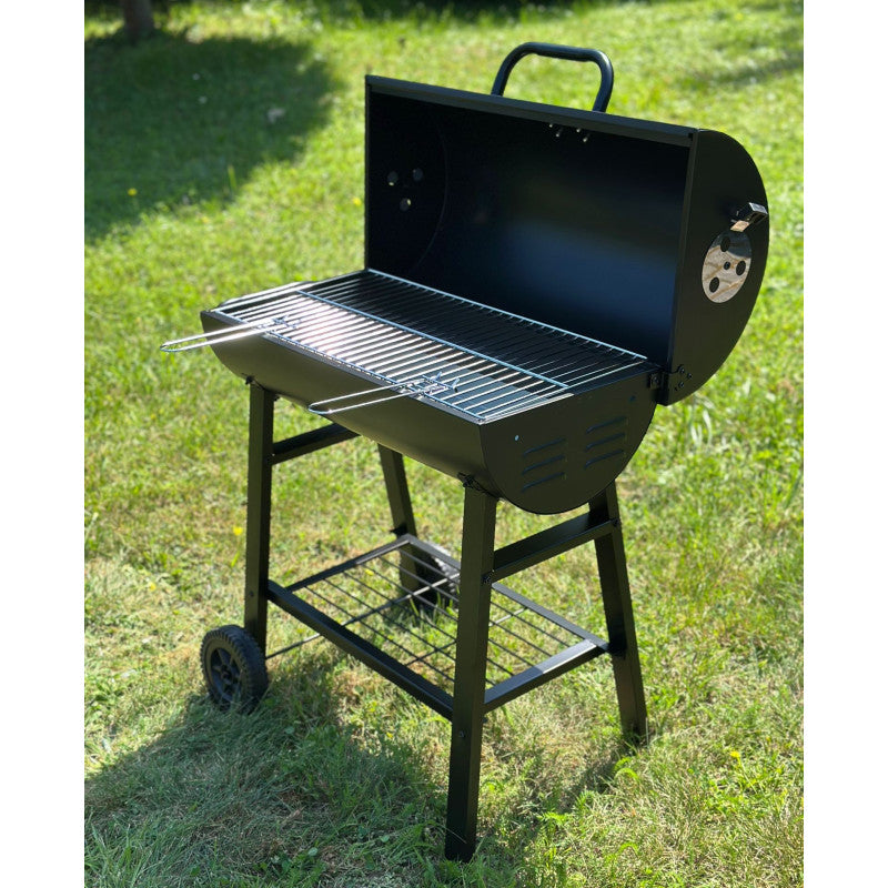 Holzkohle-Grill „Halbtonne“ mit Grillrost 59,5 × 29 cm