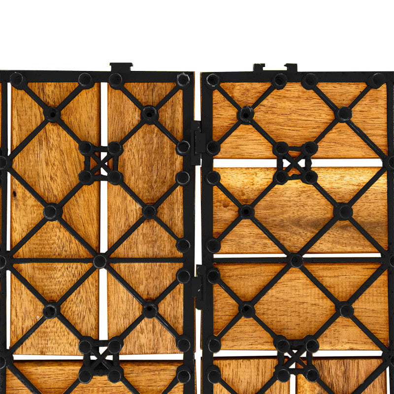 Akazien-Terrassenfliese „Mosaik” 30×30×2,4 cm mit CLICK-System