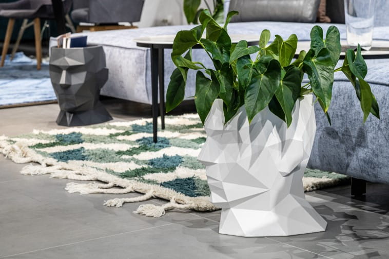 Design-Blumentopf Kopf Adonis 40 cm mit Innenboden
