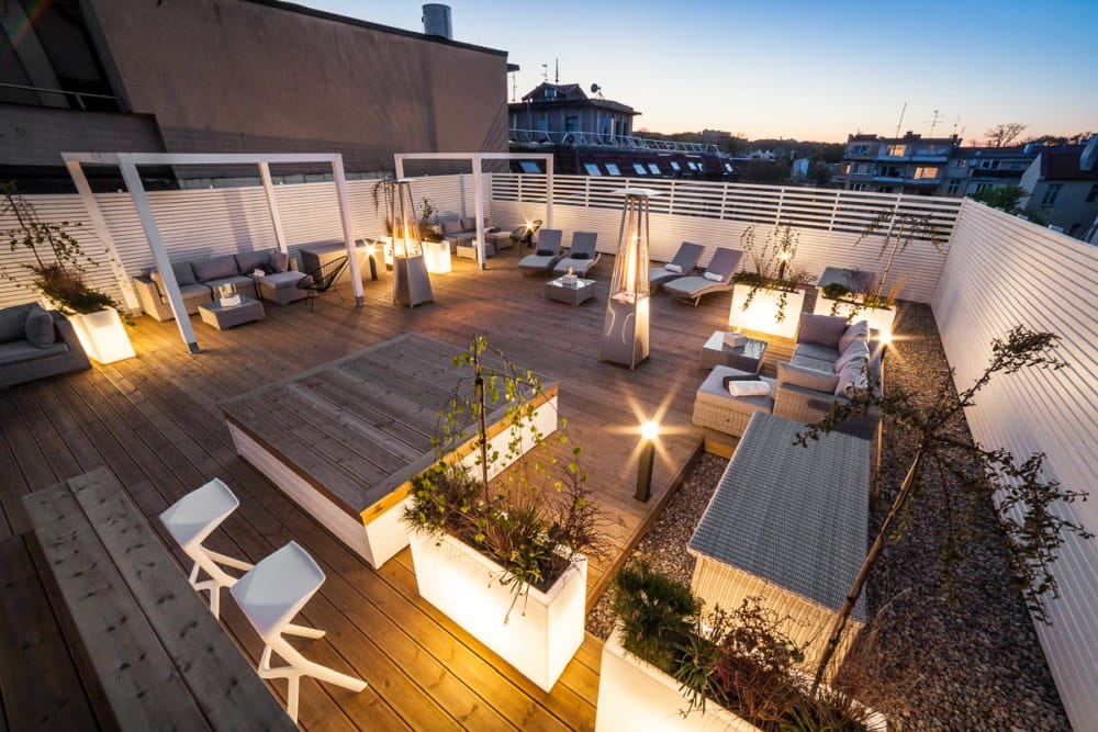 Langer LED-Pflanzkübel auf Rollen Monumo Lungo Maxi Light RGB 50 cm