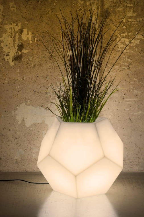 Beleuchteter moderner LED-Blumentopf Alma Light 53 cm – Kaltweiß 6000K