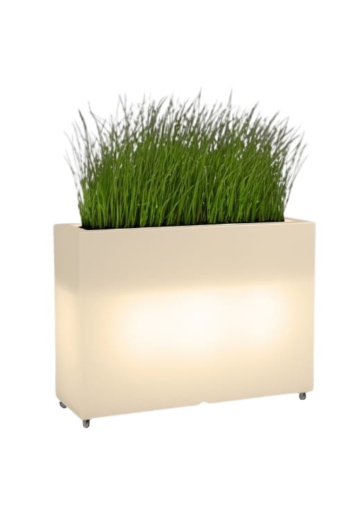 Design-Blumentopf Longerino Light 70 cm auf Rollen mit LED (Warmweiß)