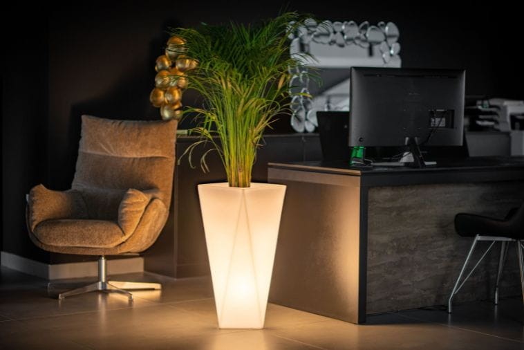 Hoher LED-Pflanzkübel Monumo Vaso Light neutralweiß 72 cm
