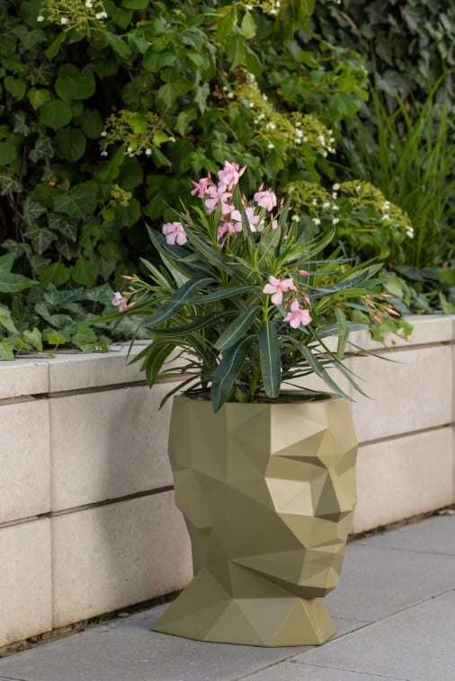 Design-Blumentopf Kopf Adonis 40 cm mit Innenboden