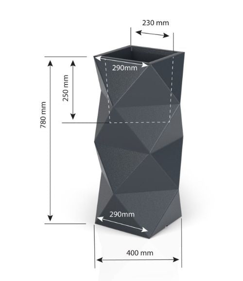 Beleuchtete LED-Design-Pflanzsäule Asti Light 78 cm – Warmweiß 3000K