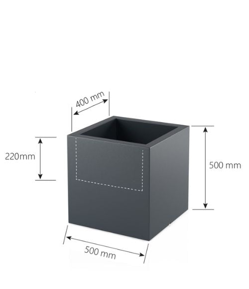 Beleuchteter quadratischer LED-Blumentopf Pixel Pot Light 50 cm – RGB + Fernbedienung