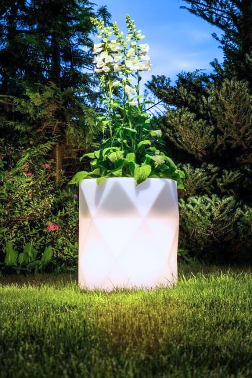 Beleuchteter geometrischer LED-Blumentopf Modena Light 54 cm – RGB + Fernbedienung