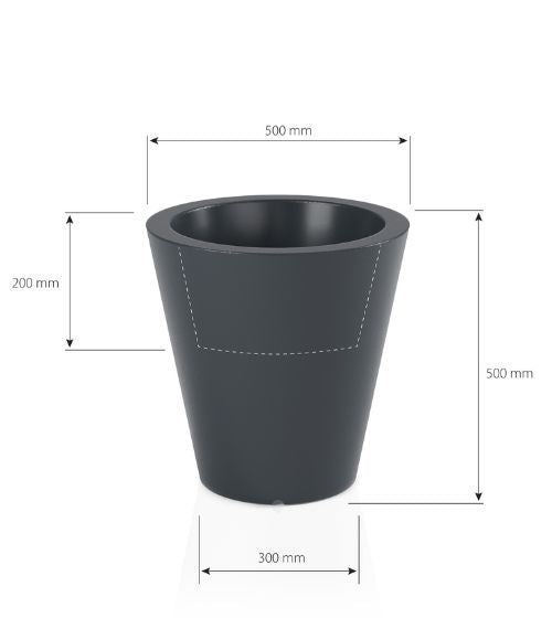 Beleuchteter runder LED-Blumentopf Ovo Light 50 cm – Warmweiß 3000K