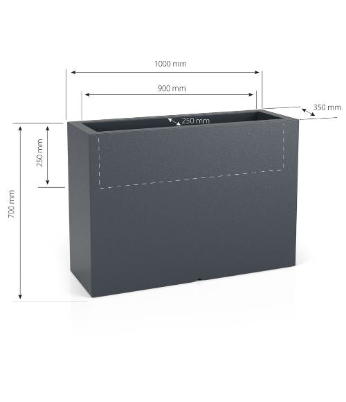 Beleuchteter rechteckiger LED-Pflanzkübel Longerino Light 100 cm – RGB + Fernbedienung