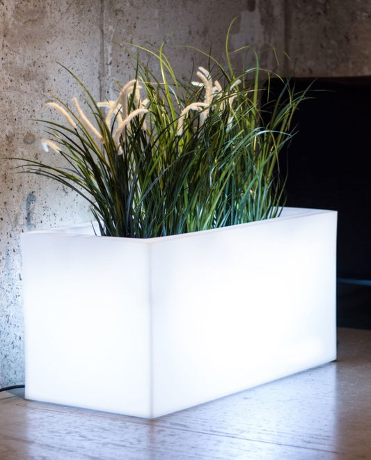 Beleuchteter rechteckiger LED-Blumentopf Lungo Light 75 cm – Neutralweiß 4000K