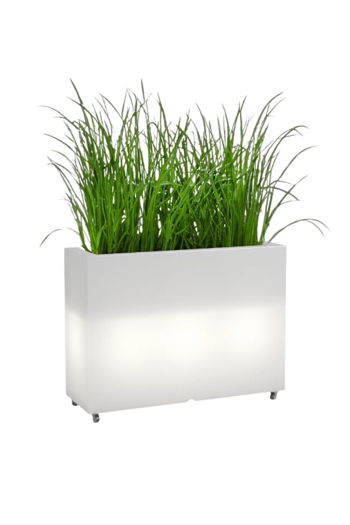 Design-Blumentopf Lungo Grande Light 60 cm auf Rollen mit LED (Warmweiß)
