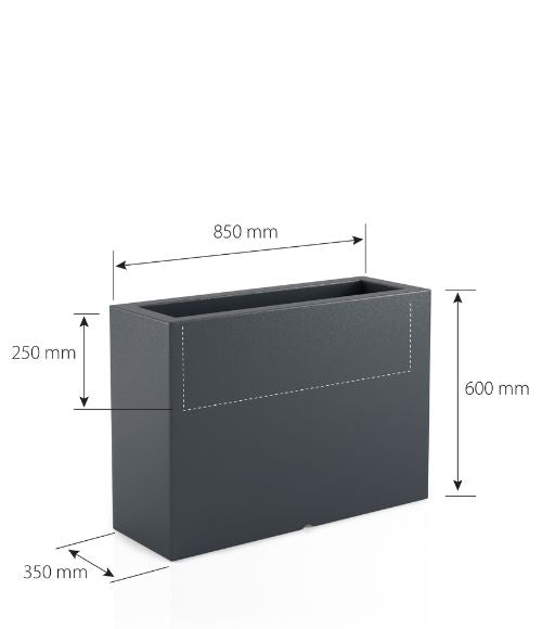 Beleuchteter rechteckiger LED-Pflanzkübel Lungo Grande Light 85 cm – RGB + Fernbedienung