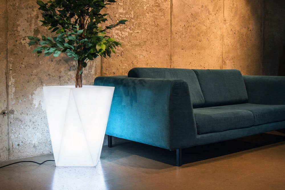 Moderner LED-Pflanzkübel Monumo Vaso Light kaltweiß 60 cm