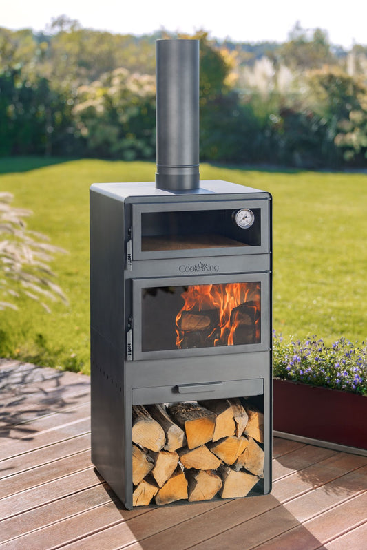 Gartenofen Vento mit Backfach und Doppelverglasung