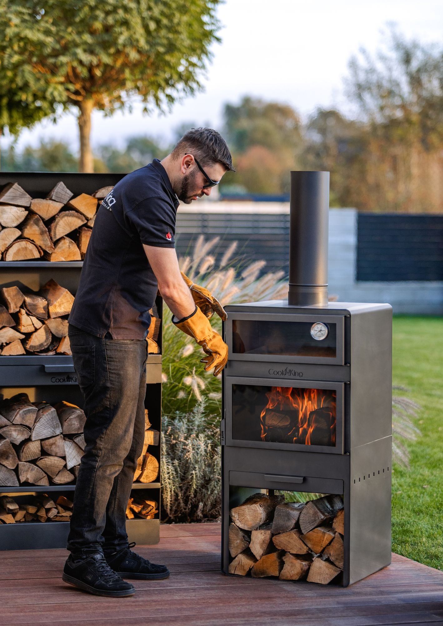 Gartenofen Vento mit Backfach und Doppelverglasung