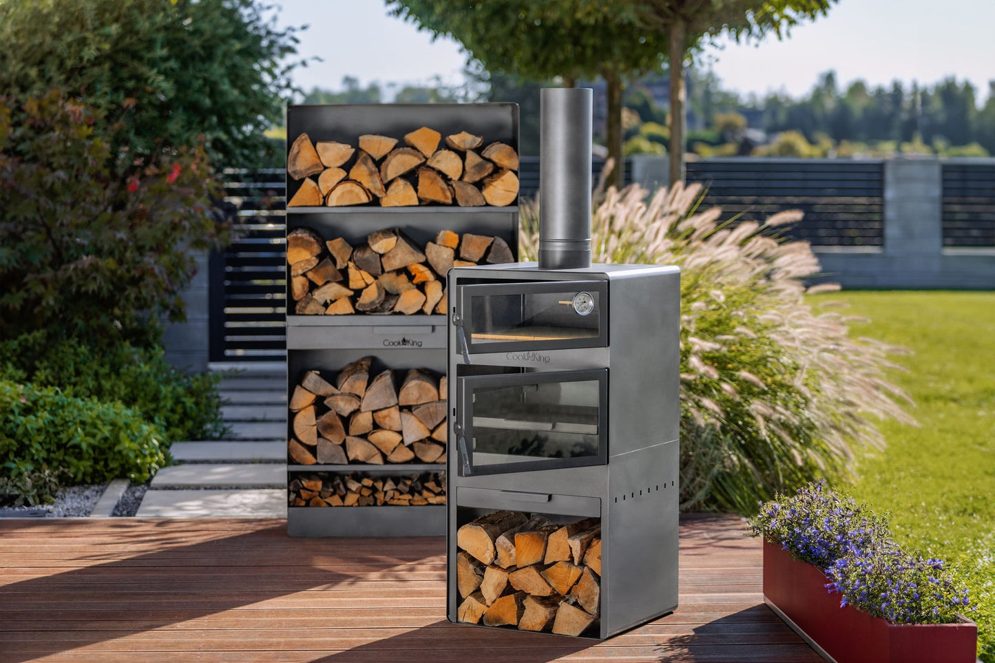 Gartenofen Vento mit Backfach und Doppelverglasung