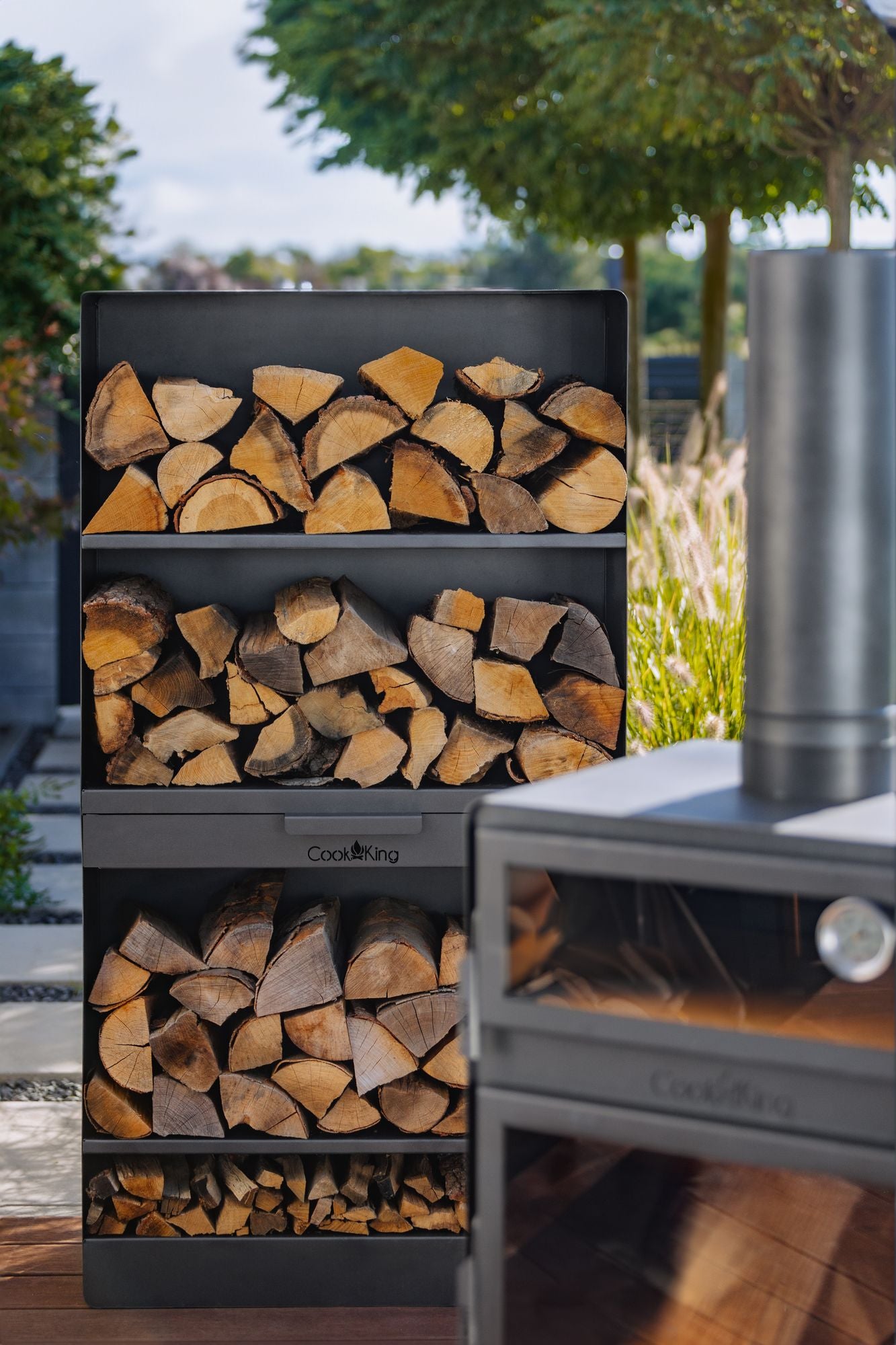 Gartenofen Vento mit Backfach und Doppelverglasung