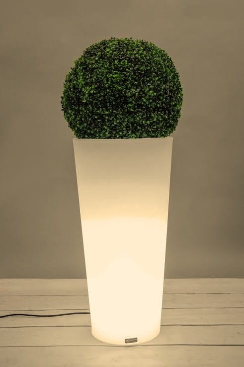 Hohe runde LED-Pflanzsäule Monumo Habana Light 80 cm – Warmweiß