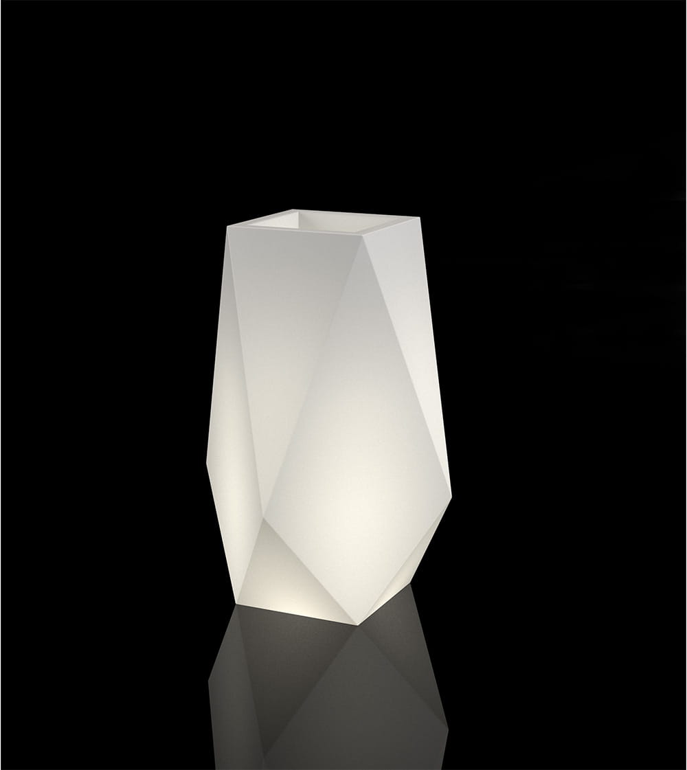 Hoher LED-Pflanzkübel Monumo Volcano Light Kaltweiß 80 cm