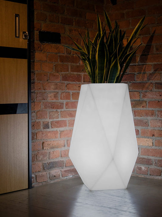 Hoher LED-Pflanzkübel Monumo Volcano Light Kaltweiß 80 cm