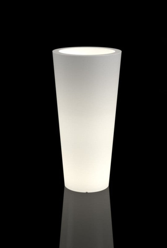 Hohe runde LED-Pflanzsäule Monumo Habana Light 80 cm – Kaltweiß