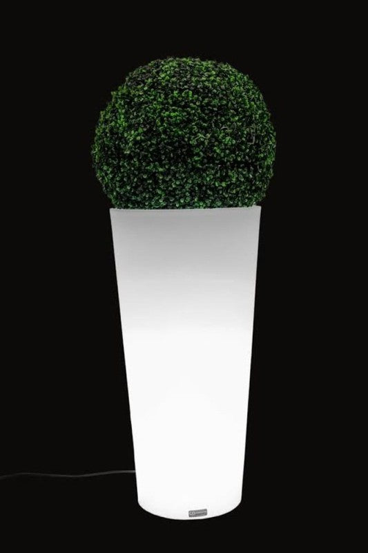 Hohe runde LED-Pflanzsäule Monumo Habana Light 80 cm – Kaltweiß