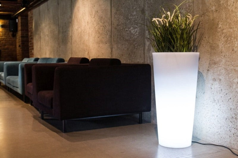 Hohe runde LED-Pflanzsäule Monumo Habana Light 80 cm – Kaltweiß