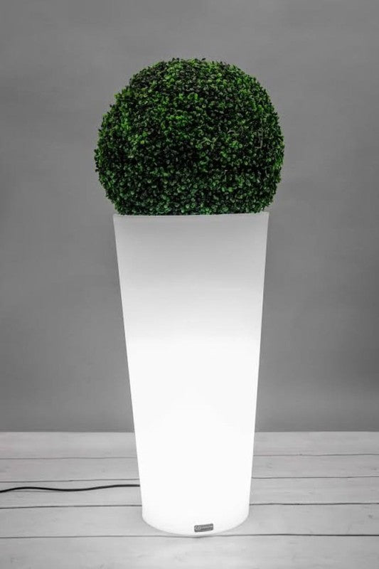 Hohe runde LED-Pflanzsäule Monumo Habana Light 80 cm – Neutralweiß