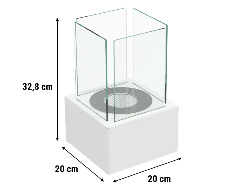 Freistehender Bioethanolkamin Tango 1 weiß
