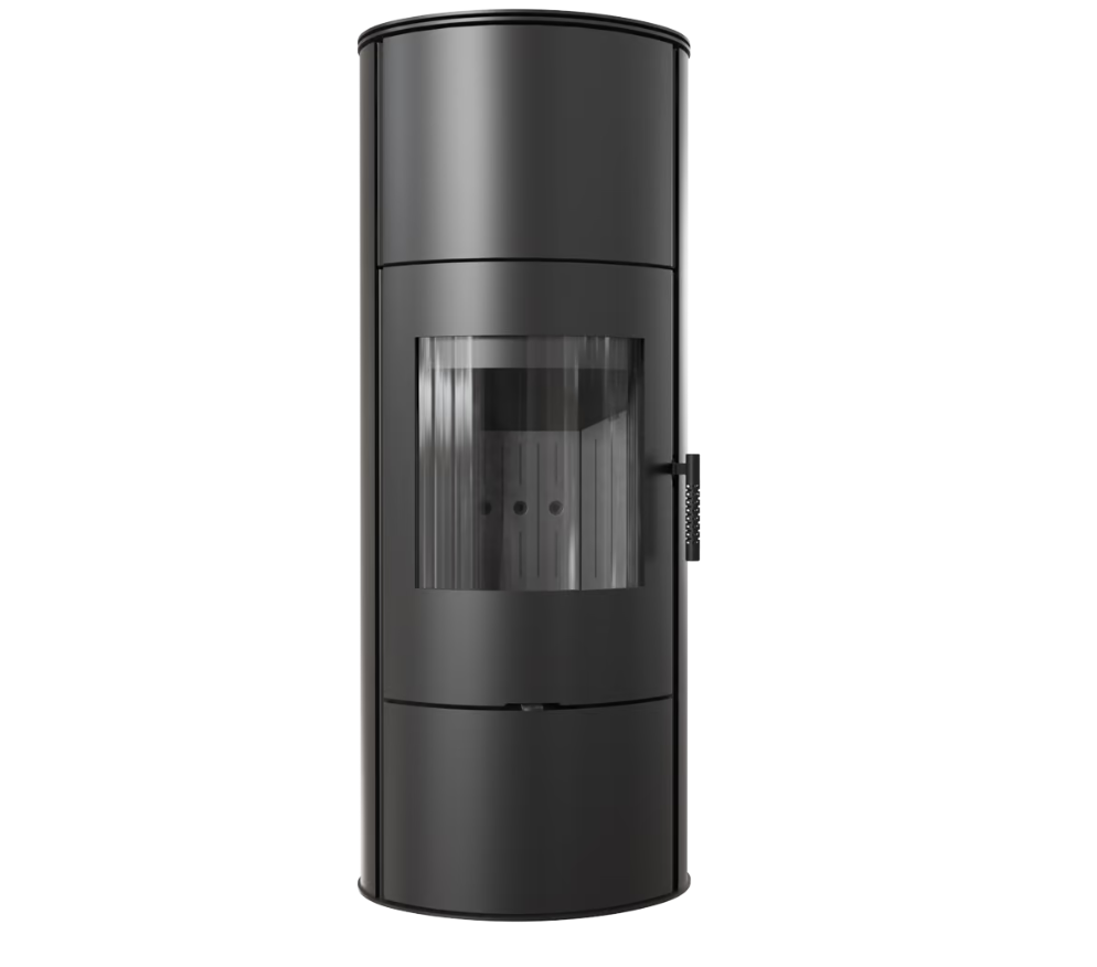 Kaminofen aus stahl KRATKI ROLLO Hoch Ø 150 7 kW schwarz Verkleidung