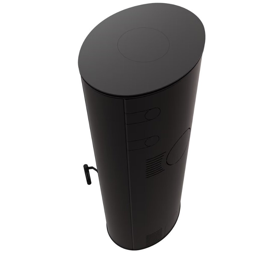 Kaminofen aus stahl KRATKI ROLLO Hoch Ø 150 7 kW schwarz Verkleidung