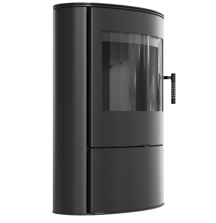 Kaminofen aus stahl AB/S/2/Rollo Ø 150 10 kW schwarz Verkleidung