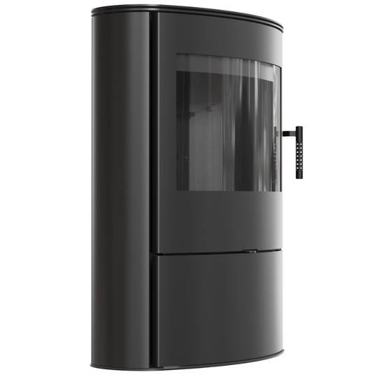 Kaminofen aus stahl AB/S/2/Rollo Ø 150 10 kW schwarz Verkleidung