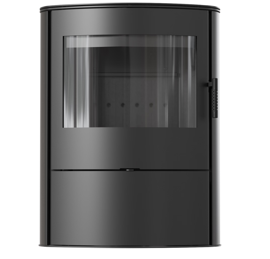 Kaminofen aus stahl AB/S/2/Rollo Ø 150 10 kW schwarz Verkleidung