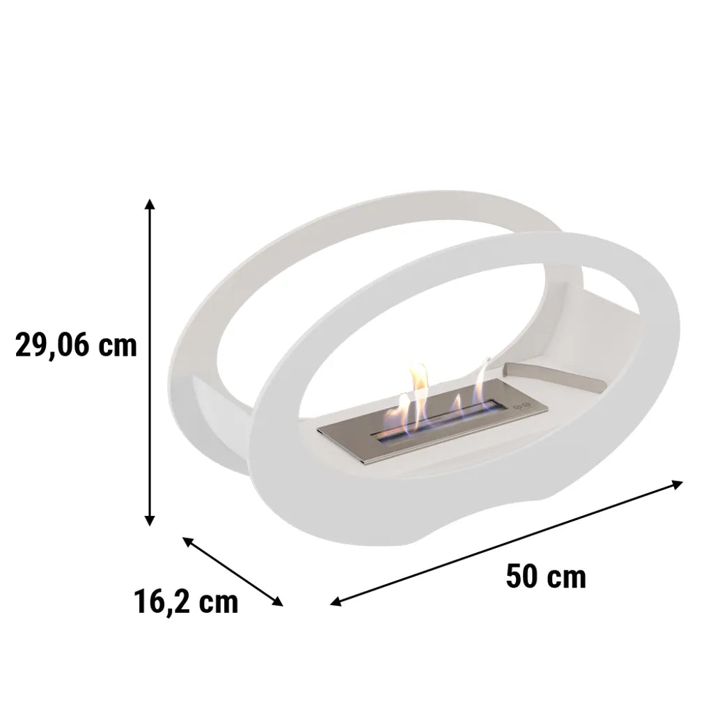 Tischkamin Bioethanol Echo Weiß Geschenkset