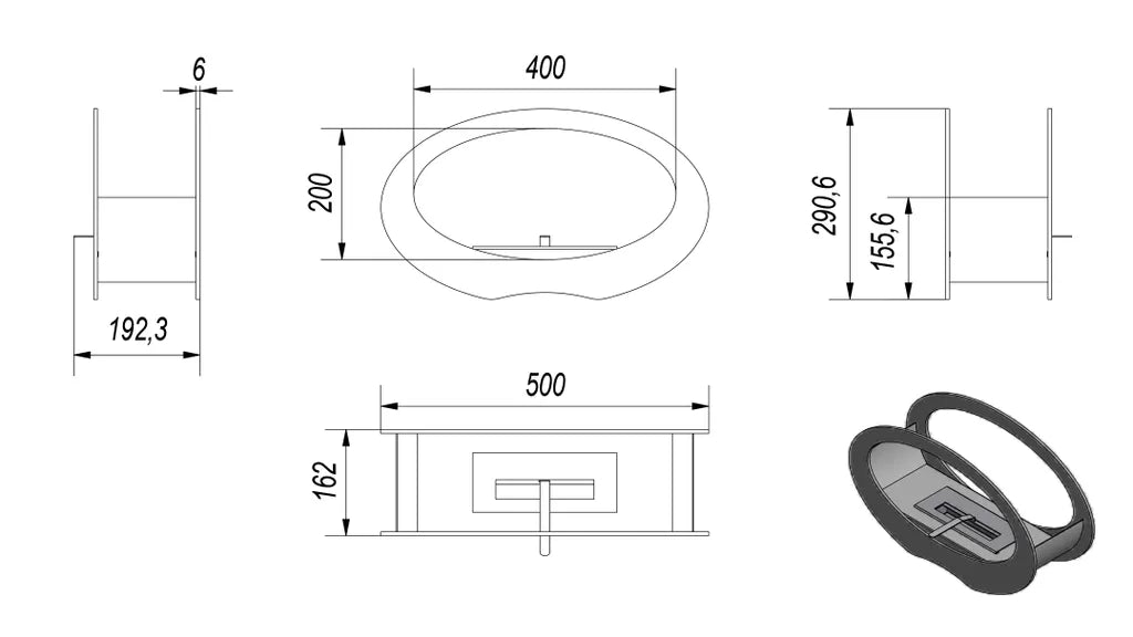 Tischkamin Bioethanol Echo Weiß Geschenkset