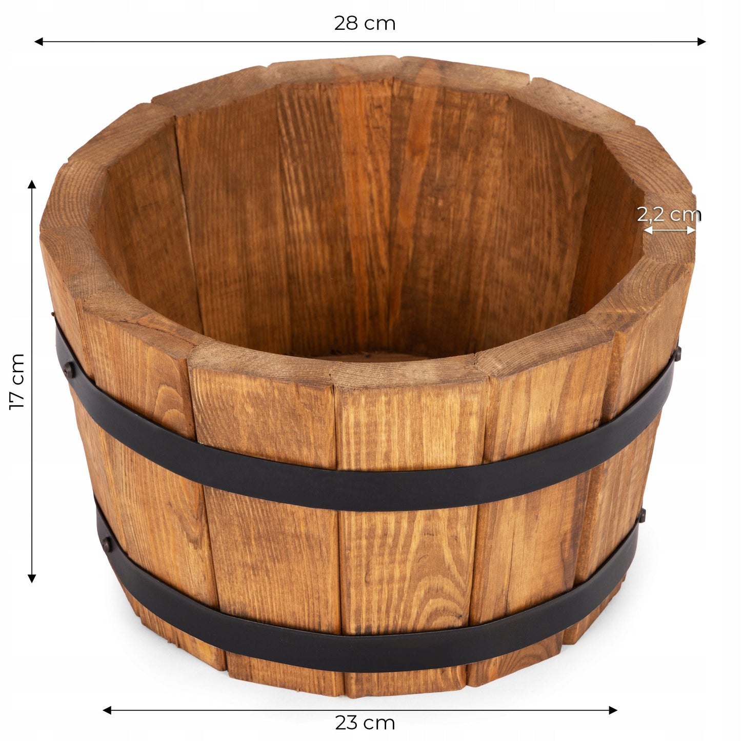 HOLZPFLANZKÜBEL 28XH17 NIEDRIG FARBE EICHE