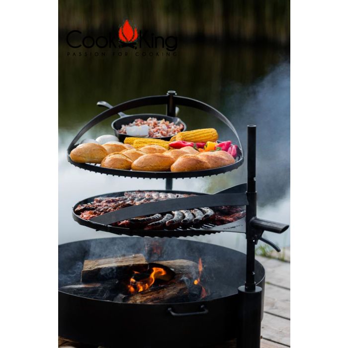 Rost aus natürlichem Stahl 50 cm mit einem Griff für Feuerschale Montana X
